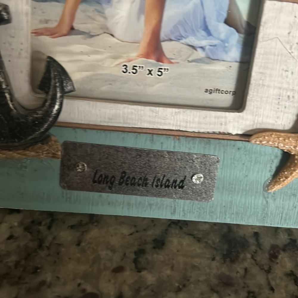 “Long Beach Island” Beach Picture Frame - New & so pretty ! 3.5” x 5” - Picture 2 of 4